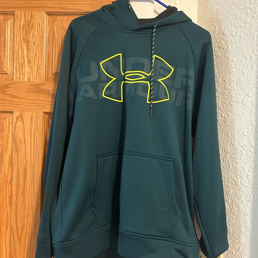 Under Armour Teal Hoodie with Yellow Accents